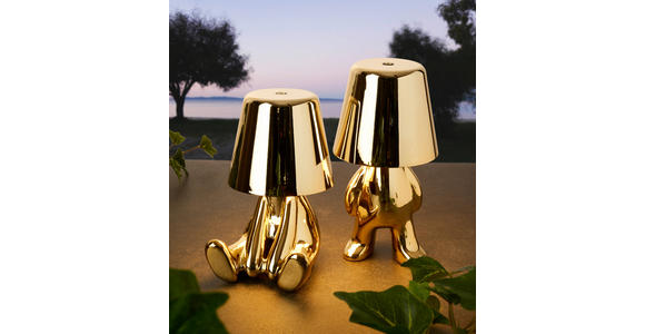 AKKU-TISCHLEUCHTE Brooklyn 9/17 cm  - Goldfarben, Trend, Kunststoff/Metall (9/17cm) - Novel