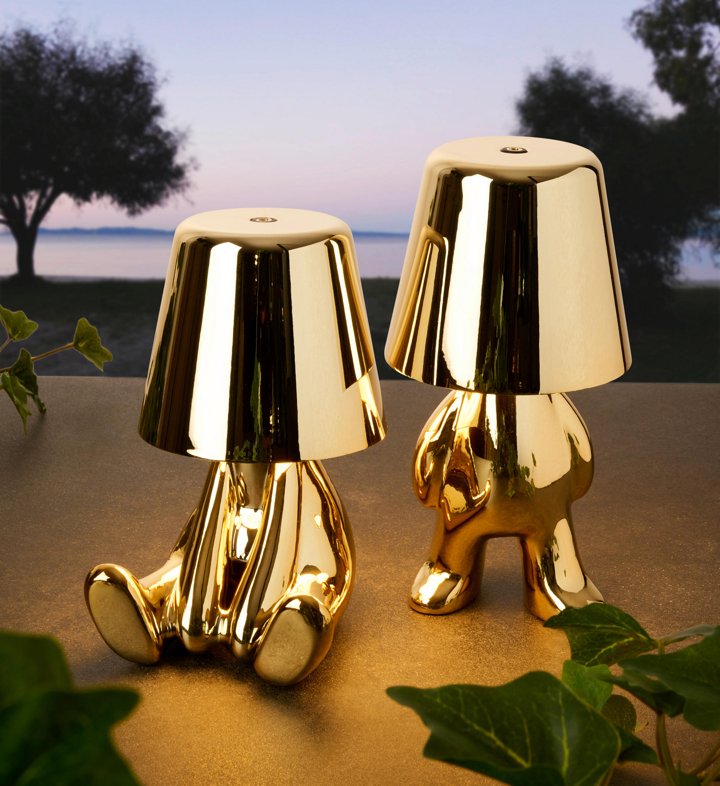 STOLNÍ LAMPA NA BATERIE, dotykový stmívač, 9/17 cm  - barvy zlata, Trend, kov/plast (9/17cm) - Novel