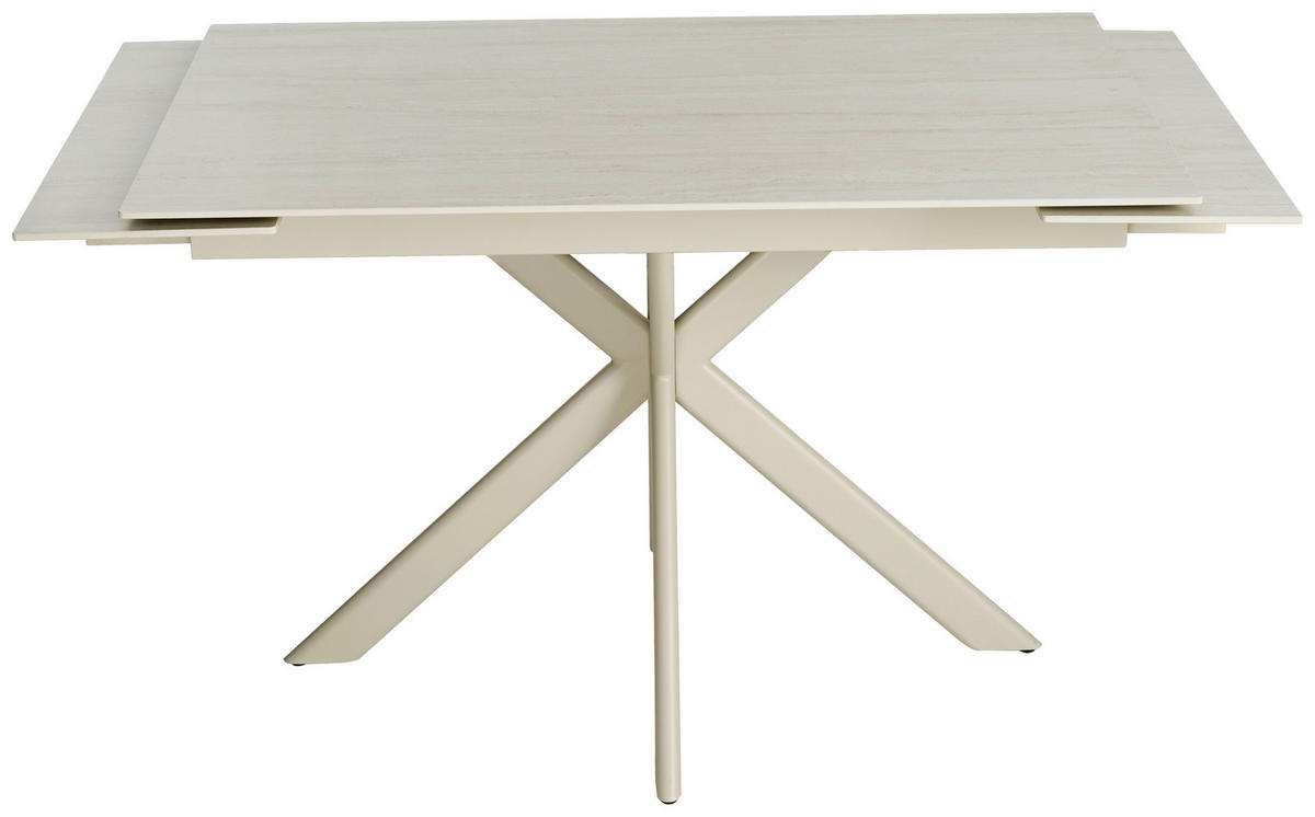 ESSTISCH Beige rechteckig  ausziehbar  - Beige, Design, Keramik/Metall (120-179/80/76cm) - Belluti