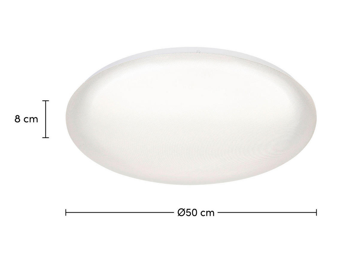 LED MENNYEZETI LÁMPA - áttetsző/fehér, Trend, műanyag/fém (50/8cm) - Novel