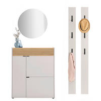 GARDEROBE 4-teilig  in 143/200/22 cm  - Kaschmir/Eichefarben, Design, Glas/Holzwerkstoff (143/200/22cm) - Voleo