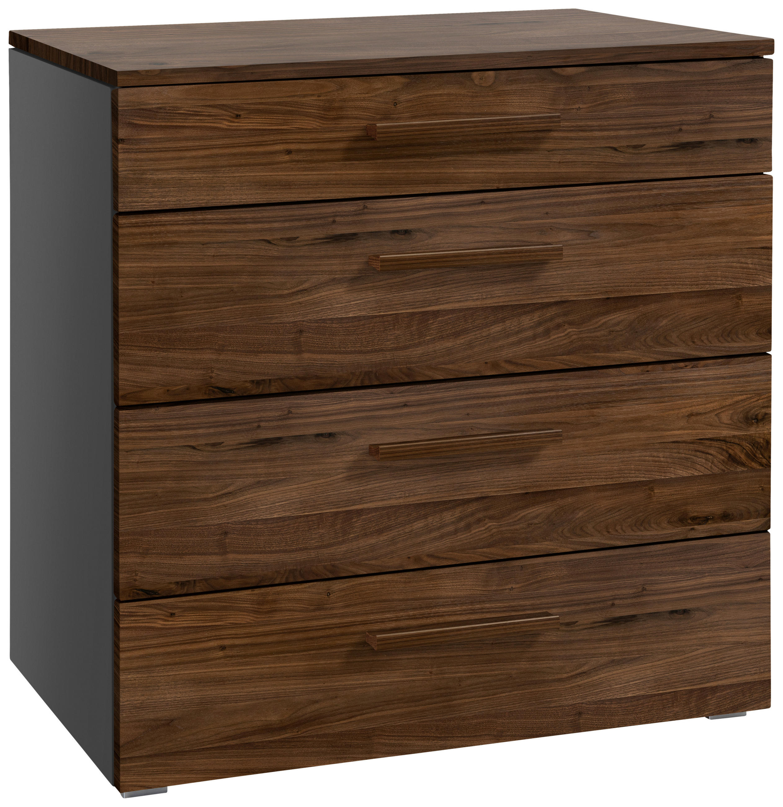 KOMMODE  in 90/86/50 cm  - Anthrazit/Nussbaumfarben, Design, Holz (90/86/50cm) - Hasena