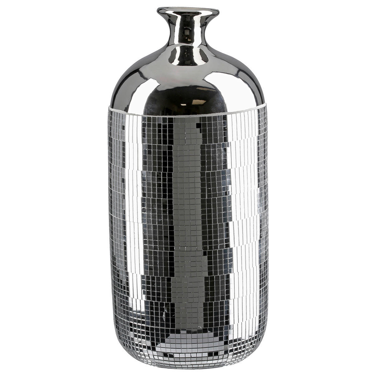 VASE  - Silberfarben, Basics, Keramik (35,5cm)