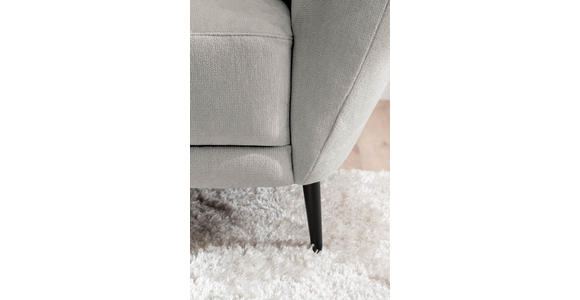 RÉCAMIERE Platinfarben Chenille Zierkissen, Rücken echt  - Platinfarben/Schwarz, KONVENTIONELL, Textil/Metall (224/70/97cm) - Hom`in