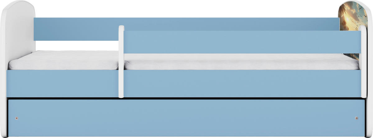 KINDER-/JUNIORBETT - Blau/Birkefarben, MODERN, Holz/Holzwerkstoff (80/160cm) - MID.YOU