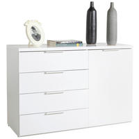 KOMODA, bela  - bela/visoki sijaj, Moderno, leseni material (120/82/44,4cm) - Carryhome