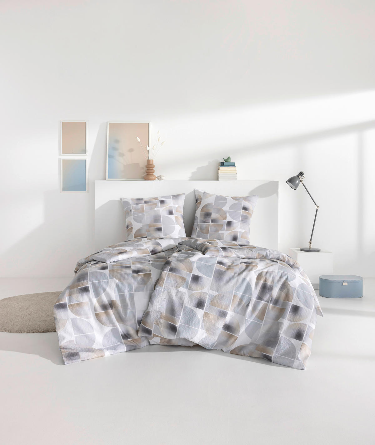 BETTWÄSCHE Impulse Seersucker 155/220 cm  - Silberfarben, Design, Textil (155/220cm) - Estella