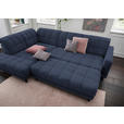 ECKSOFA in Webstoff Dunkelblau 216/302 cm - Schwarz/Dunkelblau, Design, Holz/Textil (216/302cm) - Xora