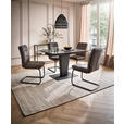SCHWINGSTUHL  in Stahl Mikrofaser  - Schwarz/Grau, Design, Textil/Metall (46/95/62,5cm) - Cantus