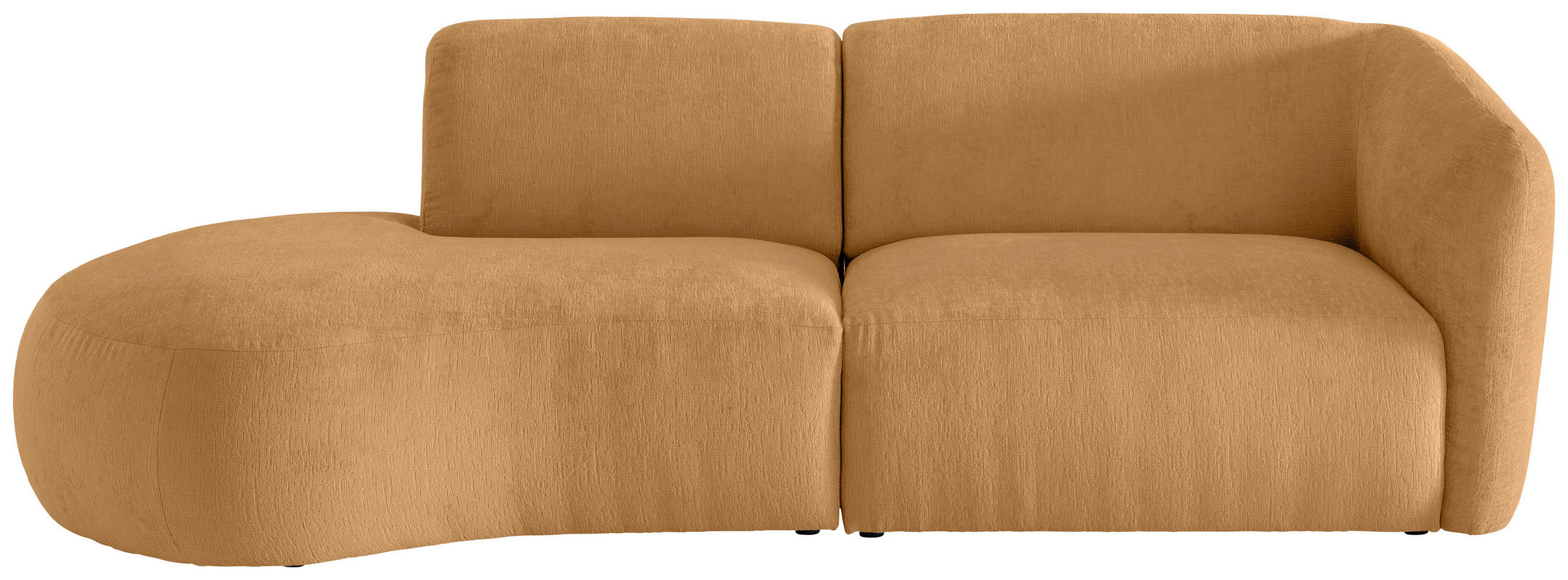 ECKSOFA in Mikrofaser Goldfarben  107/238 cm  - Goldfarben/Schwarz, MODERN, Kunststoff/Textil (107/238cm) - Livetastic
