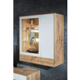 WOHNWAND  in Weiß, Eichefarben  297/206/48 cm  - Eichefarben/Weiß, Design, Glas/Holz (297/206/48cm) - Valnatura