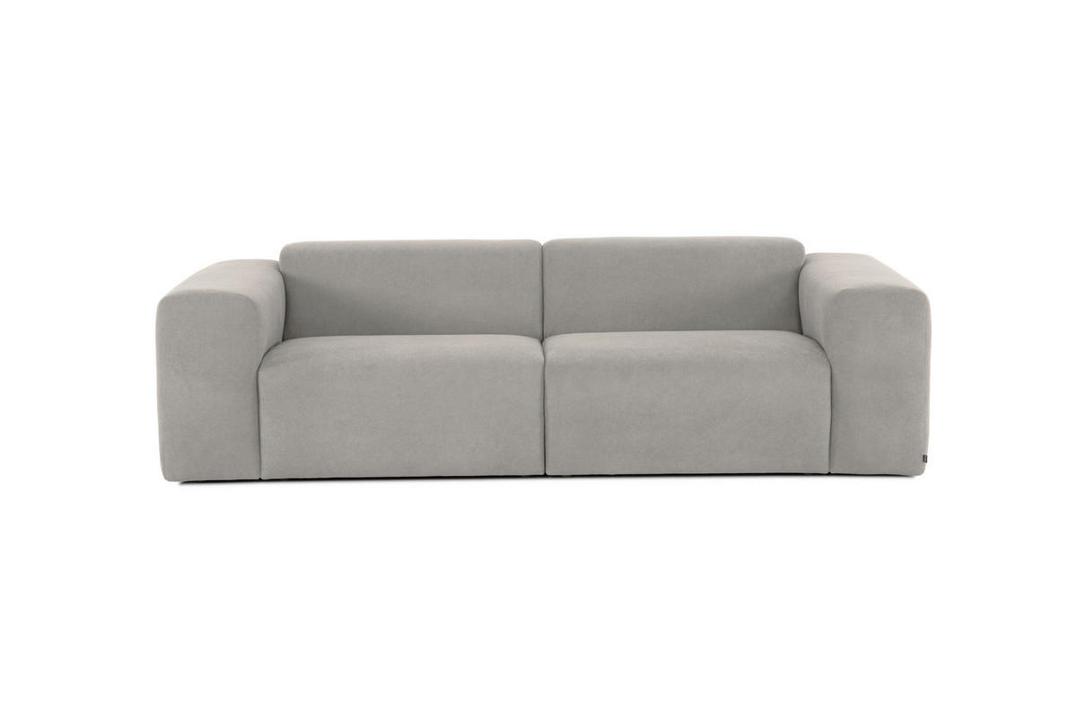 3-SITZER-SOFA Struktur Grau  - Schwarz/Grau, Design, Kunststoff/Textil (266/76/116cm) - MID.YOU