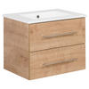 WASCHTISCHKOMBI 62,5 cm  - Eichefarben/Silberfarben, MODERN, Keramik/Holzwerkstoff (62,5cm) - MID.YOU