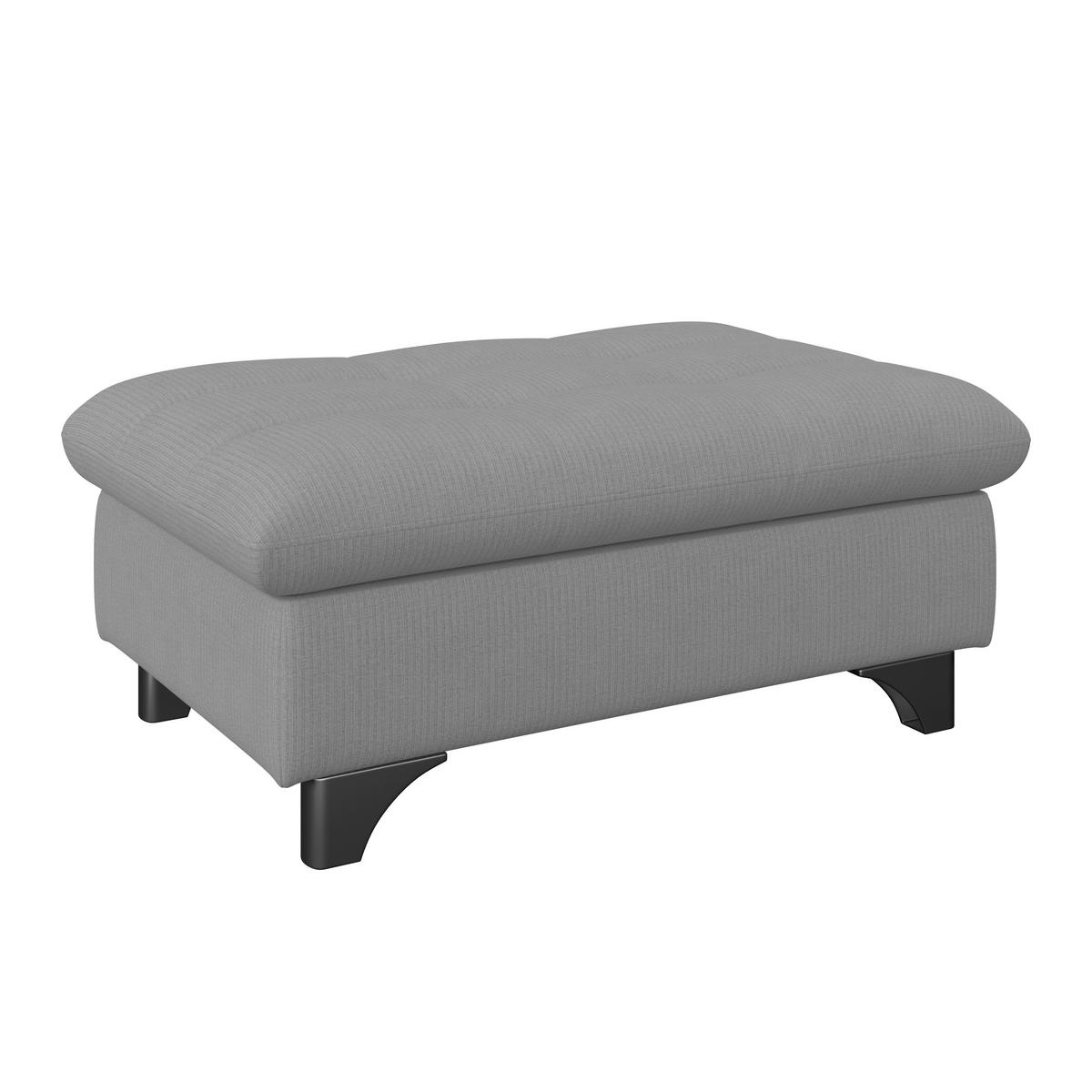 HOCKER Chenille Grau  - Chromfarben/Grau, KONVENTIONELL, Textil/Metall (108/46/108cm) - Livetastic