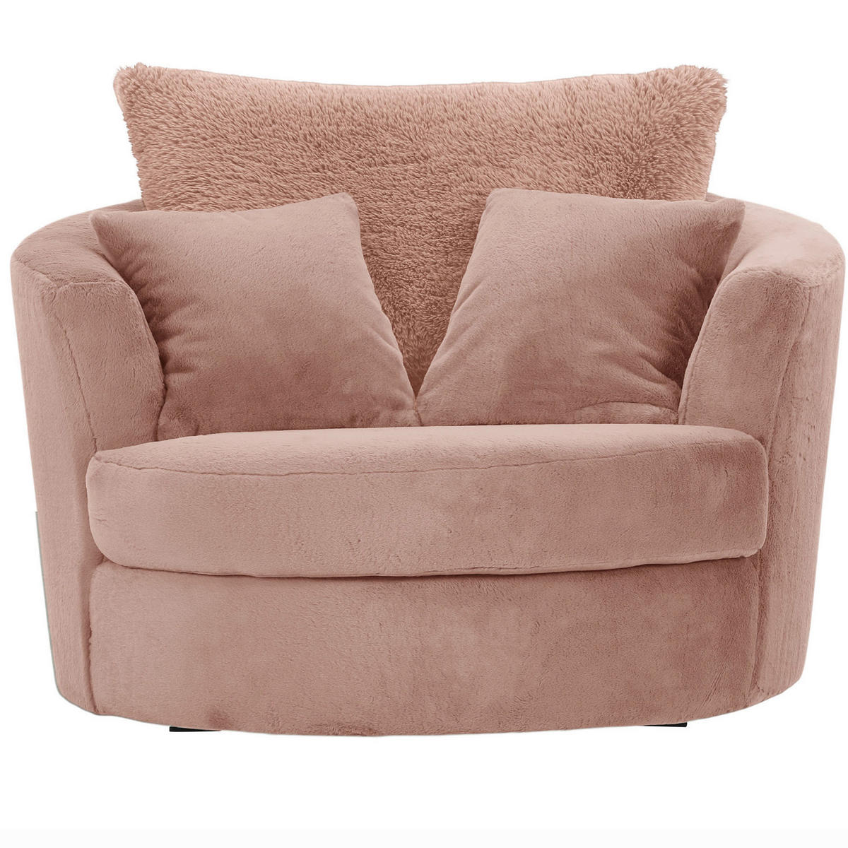 SESSEL in Plüsch Altrosa  - Schwarz/Altrosa, KONVENTIONELL, Textil/Metall (115/72/115cm) - Ambia Home