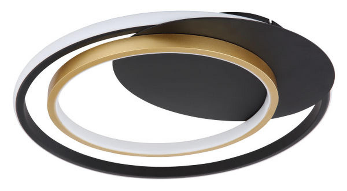 STROPNA LED-SVETILKA  RODAN //3000-6000 K/230 V/ - zlate barve/črna, Trend, kovina/umetna masa (48,5/46,5/6,1cm)