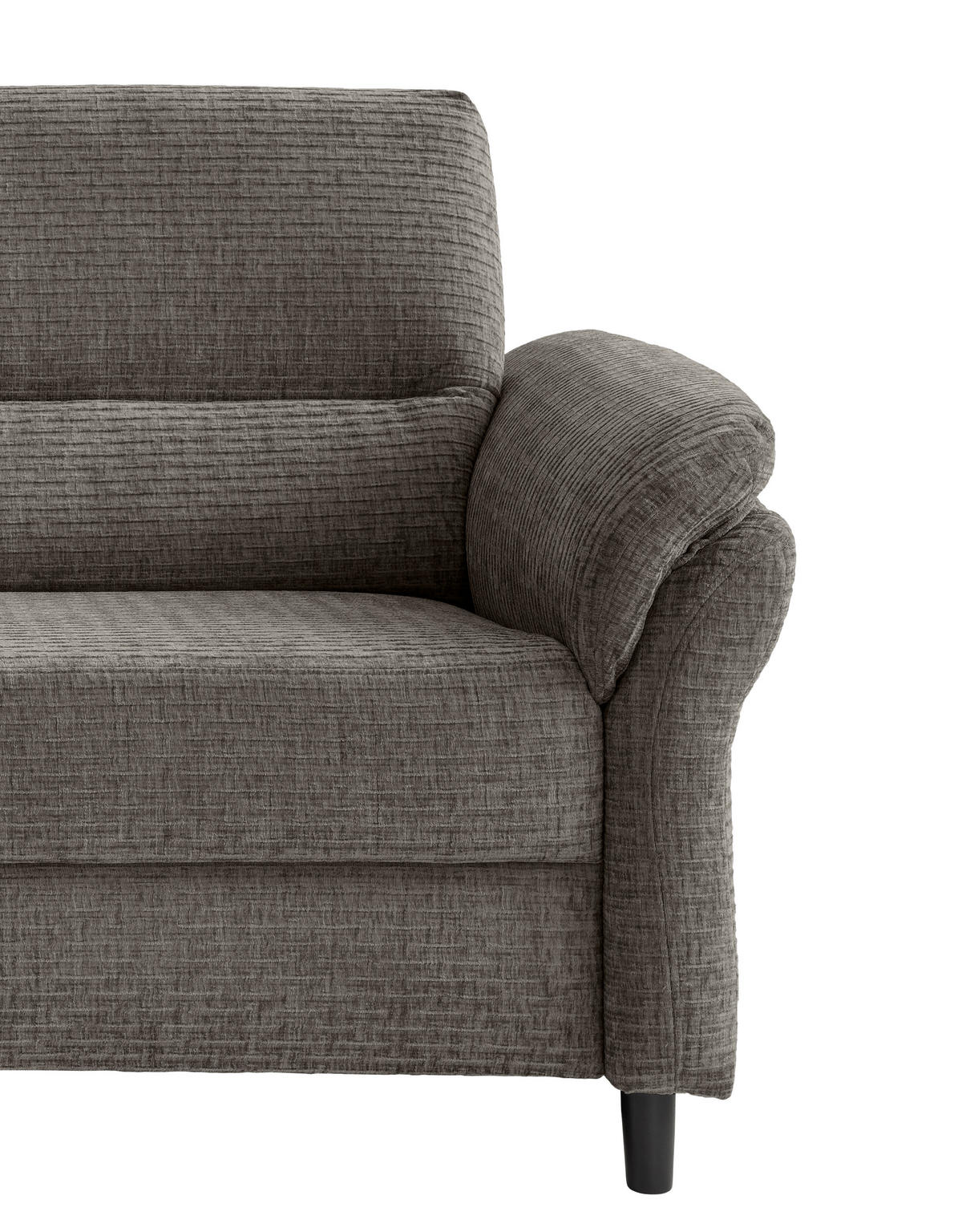 3-SITZER-SOFA in Mikrofaser Graubraun  - Graubraun/Schwarz, Modern, Holz/Textil (192/90/89cm) - Livetastic
