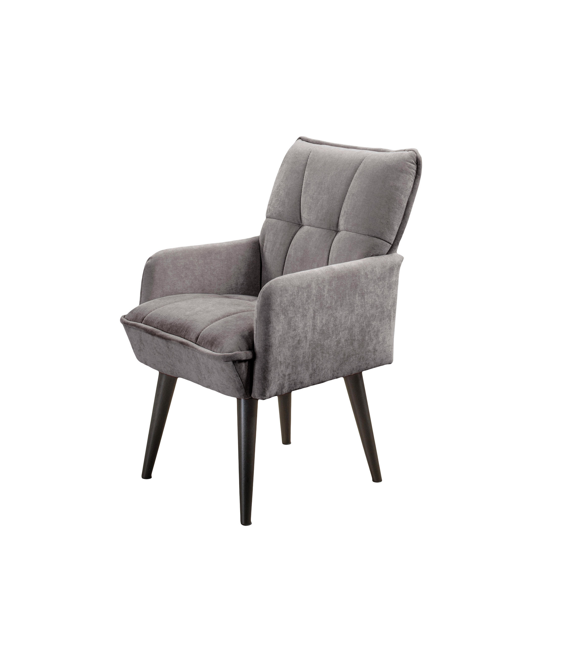 STOLICA S NASLONOM ZA RUKE  sivo-smeđa  drvo, tekstil, drvni materijal      - sivo-smeđa/crna, Moderno, drvni materijal/drvo (57/93/75cm) - Livetastic
