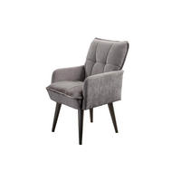 STOLICA S NASLONOM ZA RUKE  sivo-smeđa  drvo, tekstil, drvni materijal      - sivo-smeđa/crna, Moderno, drvni materijal/drvo (57/93/75cm) - Livetastic