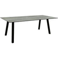 GARTENTISCH Kunststoff Grau rechteckig  - Schwarz/Grau, MODERN, Kunststoff/Metall (220/100/75cm) - Stern