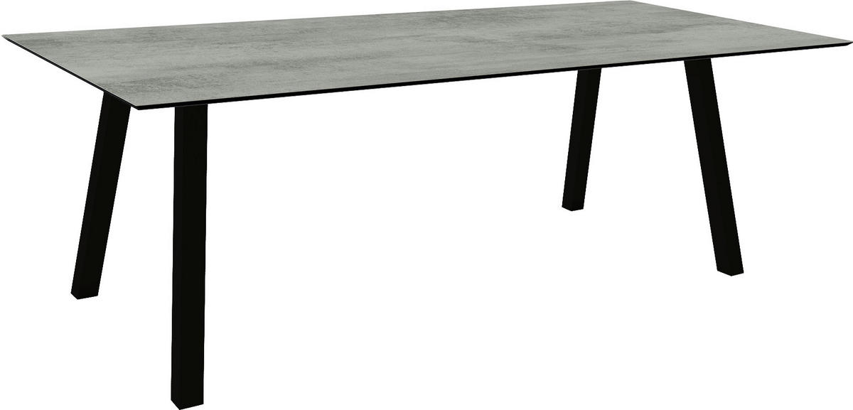 GARTENTISCH Kunststoff Grau rechteckig  - Schwarz/Grau, MODERN, Kunststoff/Metall (220/100/75cm) - Stern