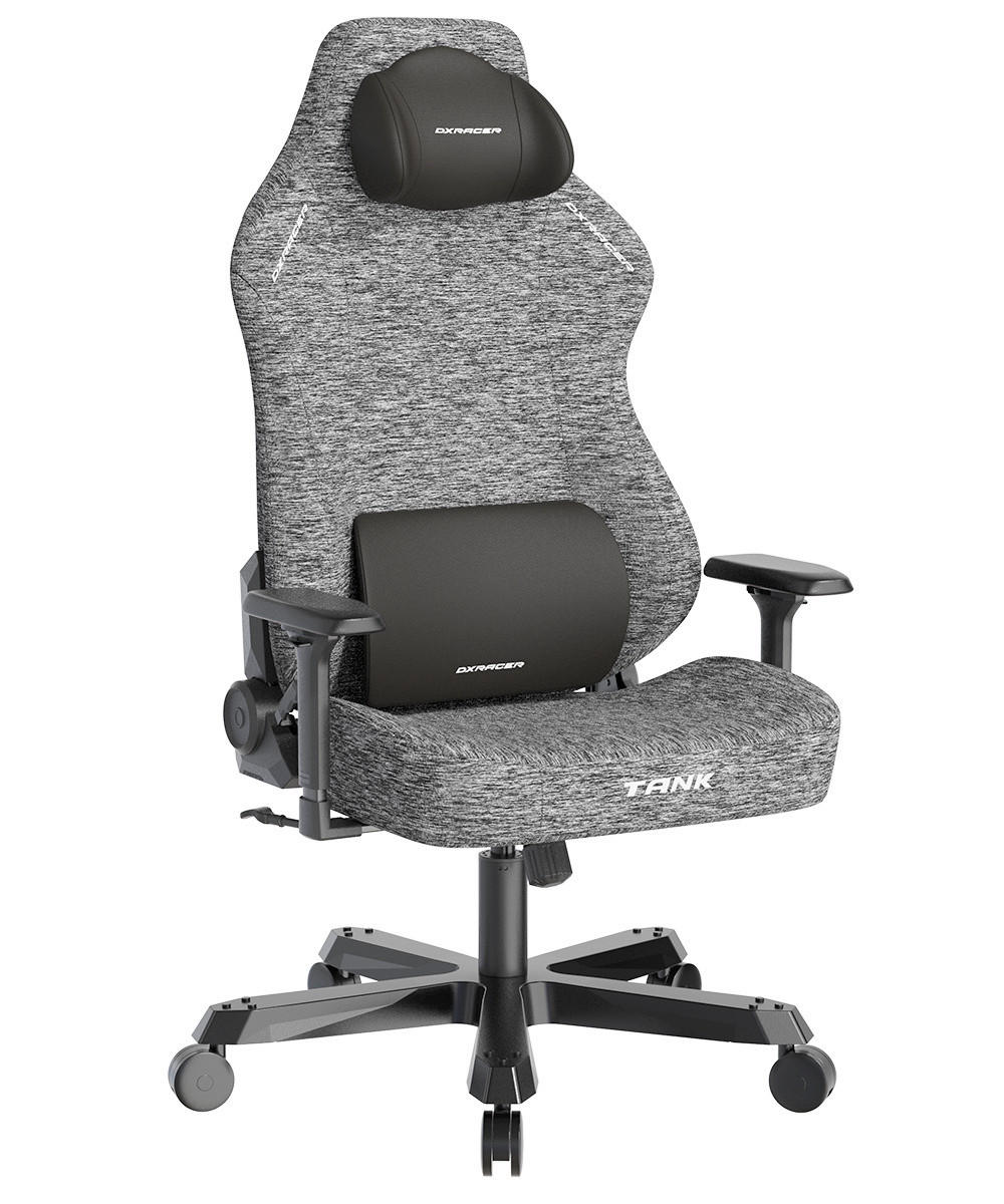 GAMINGSTUHL Grau Metall, Textil   - Schwarz/Grau, KONVENTIONELL, Textil/Metall (80/138,5-148/60cm) - Dxracer