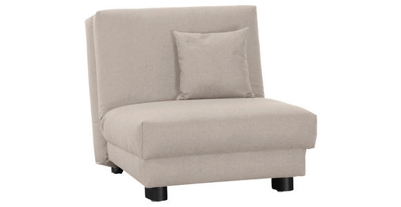 SCHLAFSESSEL Chenille Greige Fußauswahl, Stoffauswahl, Liegefunktion Zierkissen  - Greige/Schwarz, Design, Textil/Metall (85/85/100cm) - Carryhome