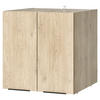 AUFSATZSCHRANK 70/70/68 cm  in  - Eichefarben/Schwarz, Basics, Holzwerkstoff/Metall (70/70/68cm) - MID.YOU