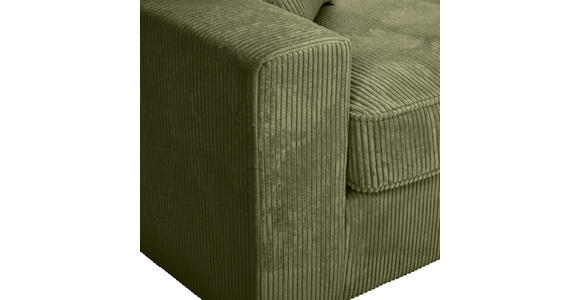 ECKSOFA Olivgrün Cord Zierkissen, Rückenkissen, Rücken echt  - Schwarz/Olivgrün, MODERN, Kunststoff/Textil (307/228cm) - Carryhome
