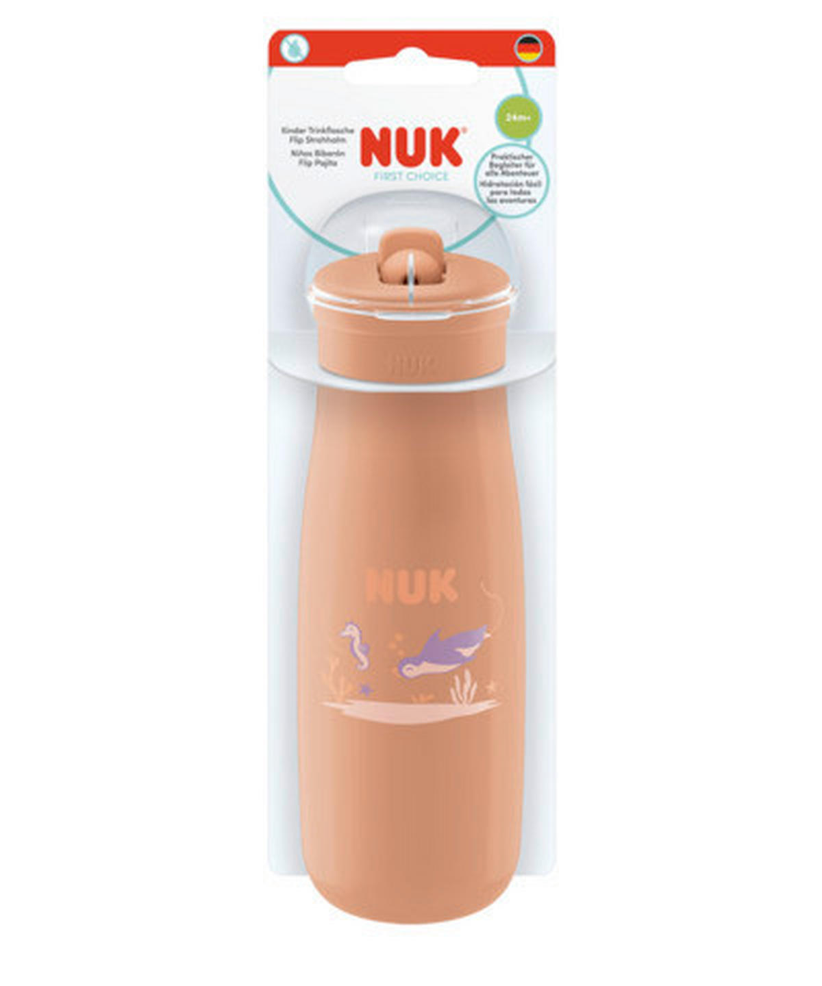KINDERTRINKFLASCHE NUK FC Trinkflasche Flip-Strohhalm 450ml  - Dunkelorange, Basics, Kunststoff (450ml) - NUK