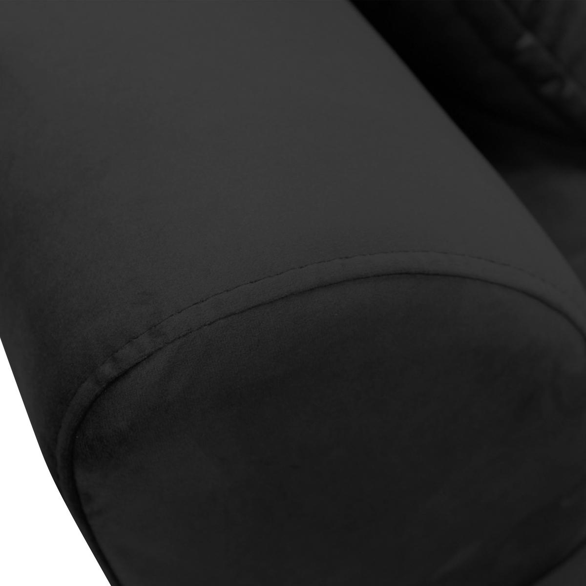 ECKSOFA in Velours Schwarz  187/277 cm  - Beige/Schwarz, Design, Textil/Metall (187/277cm) - Livetastic