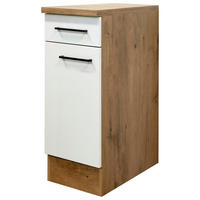 KÜCHENUNTERSCHRANK 30/85/57 cm  in Eichefarben, Magnolie  - Eichefarben/Magnolie, KONVENTIONELL, Holzwerkstoff/Metall (30/85/57cm) - FlexWell