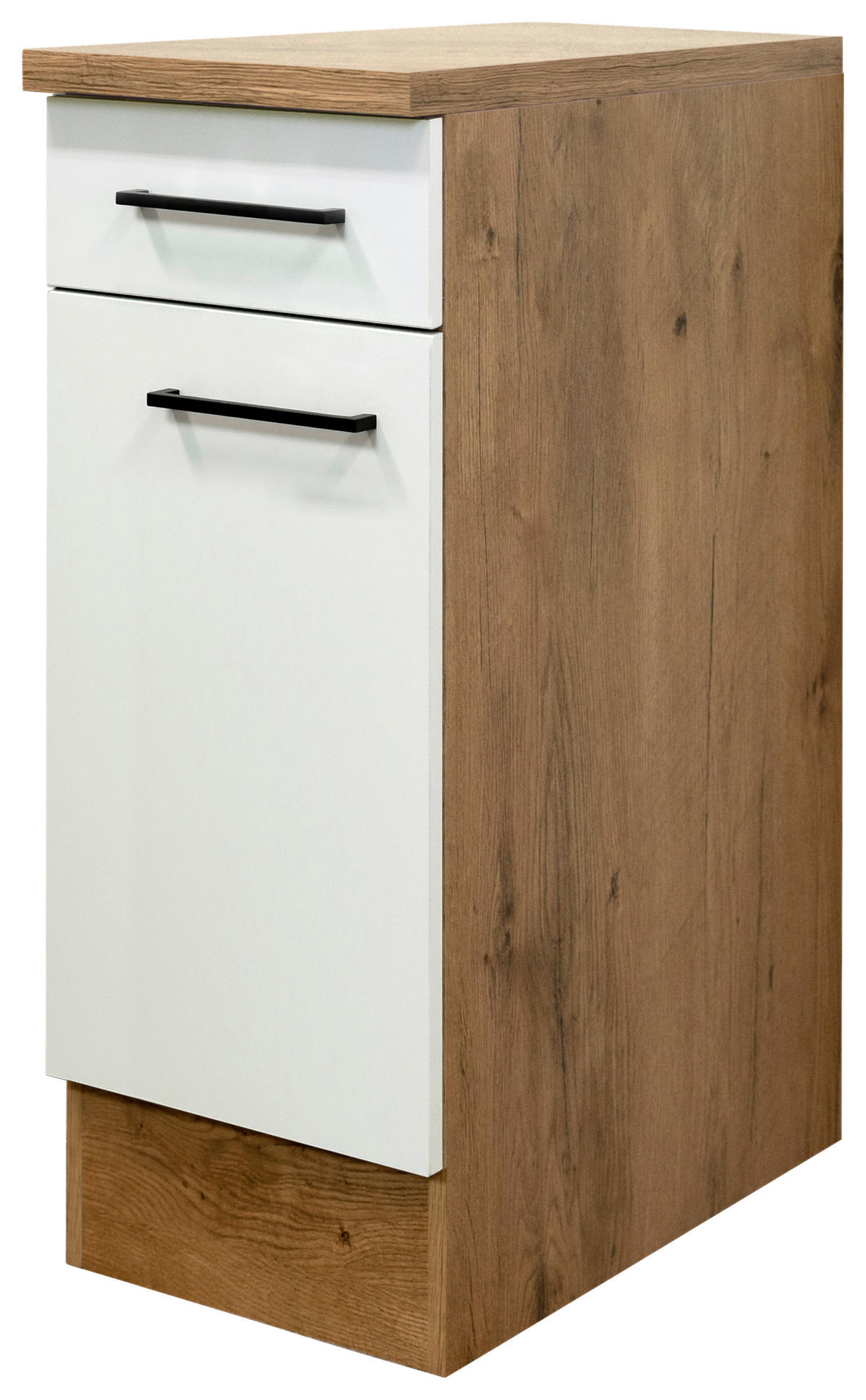 KÜCHENUNTERSCHRANK 30/85/57 cm  in Eichefarben, Magnolie  - Eichefarben/Magnolie, KONVENTIONELL, Holzwerkstoff/Metall (30/85/57cm) - FlexWell