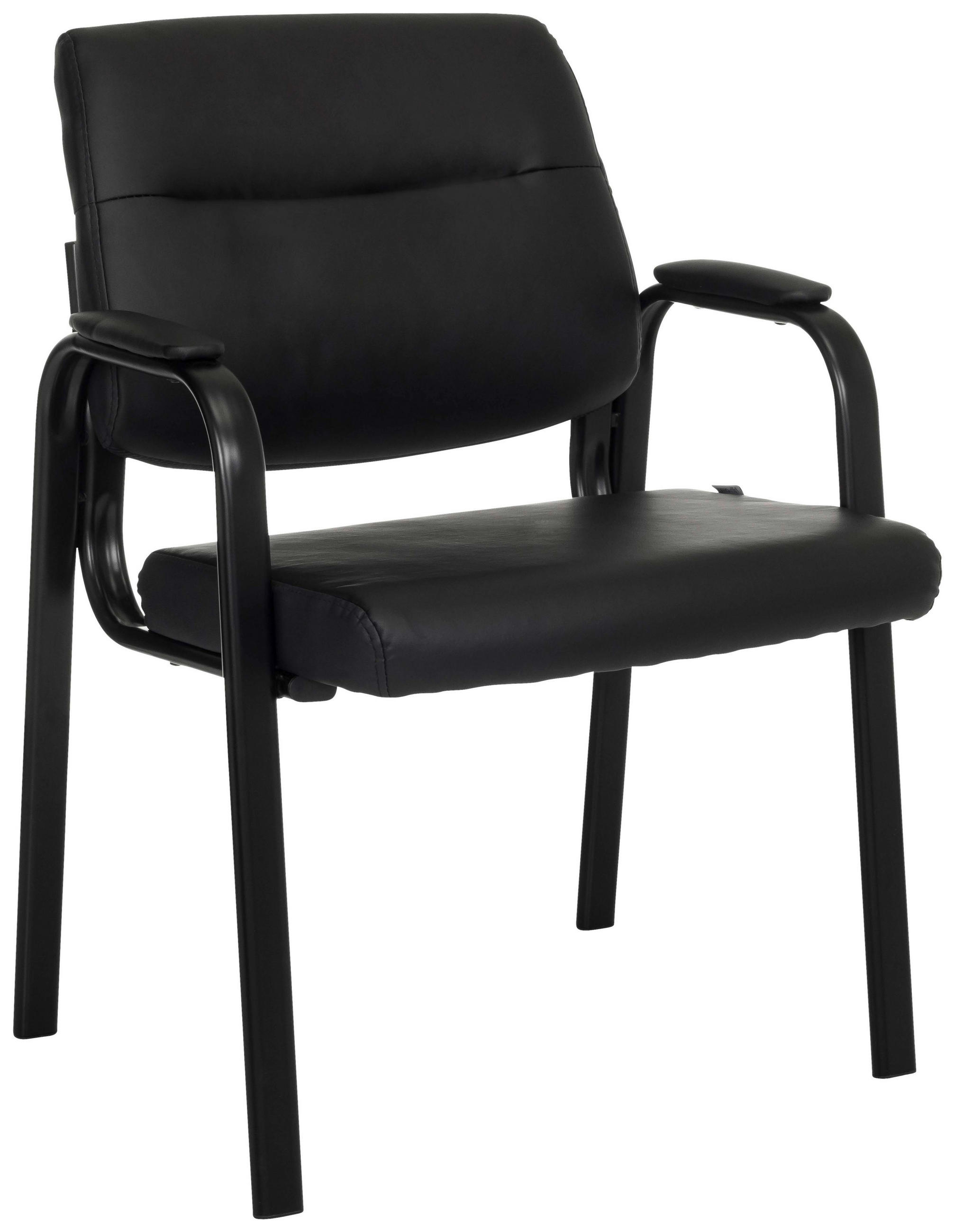 BESÖKSSTOL  i svart  - svart, Modern, metall/läder (60/85/64cm) - MID.YOU
