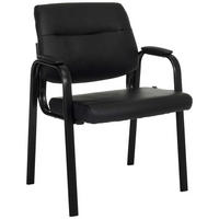 BESÖKSSTOL  i svart  - svart, Modern, metall/läder (60/85/64cm) - MID.YOU