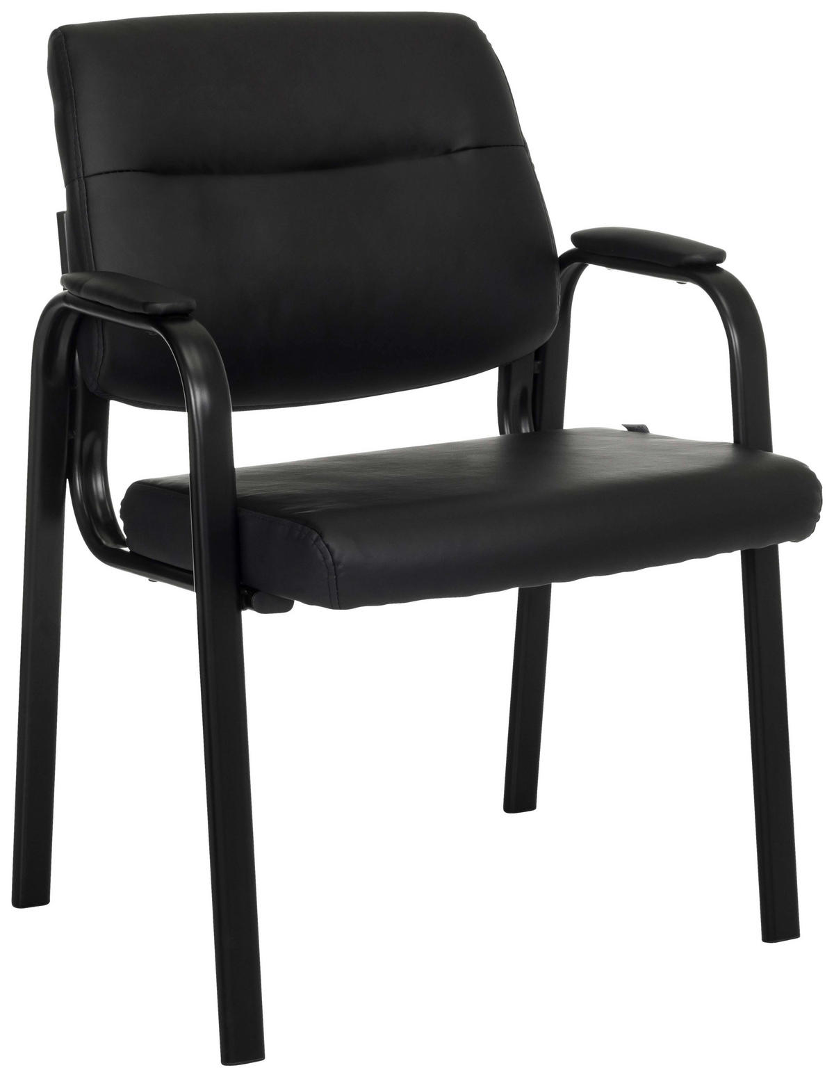 BESÖKSSTOL  i svart  - svart, Modern, metall/läder (60/85/64cm) - MID.YOU