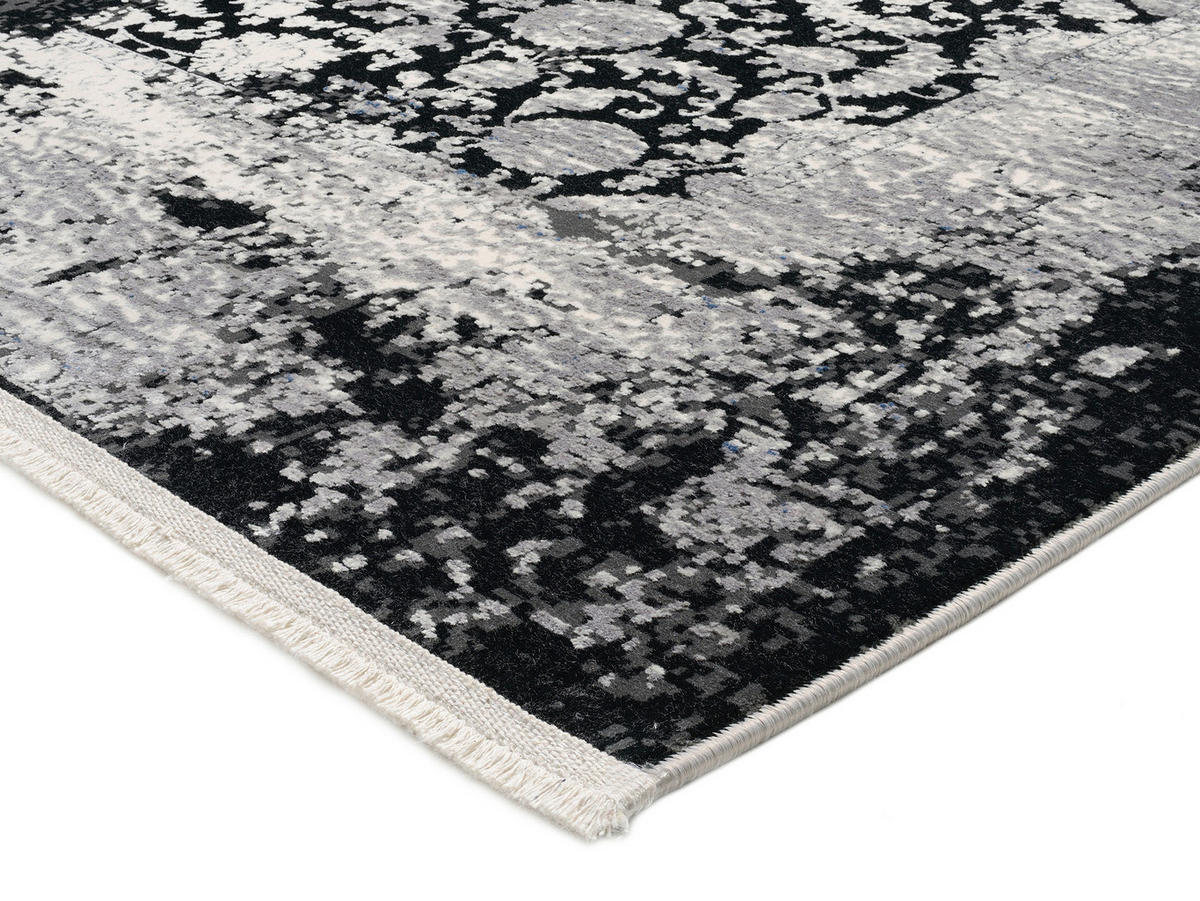 WEBTEPPICH 160/230 cm Colorado Flower Grau, Schwarz, Hellgrau, Dunkelgrau  - Dunkelgrau/Hellgrau, Design, Textil (160/230cm) - Musterring