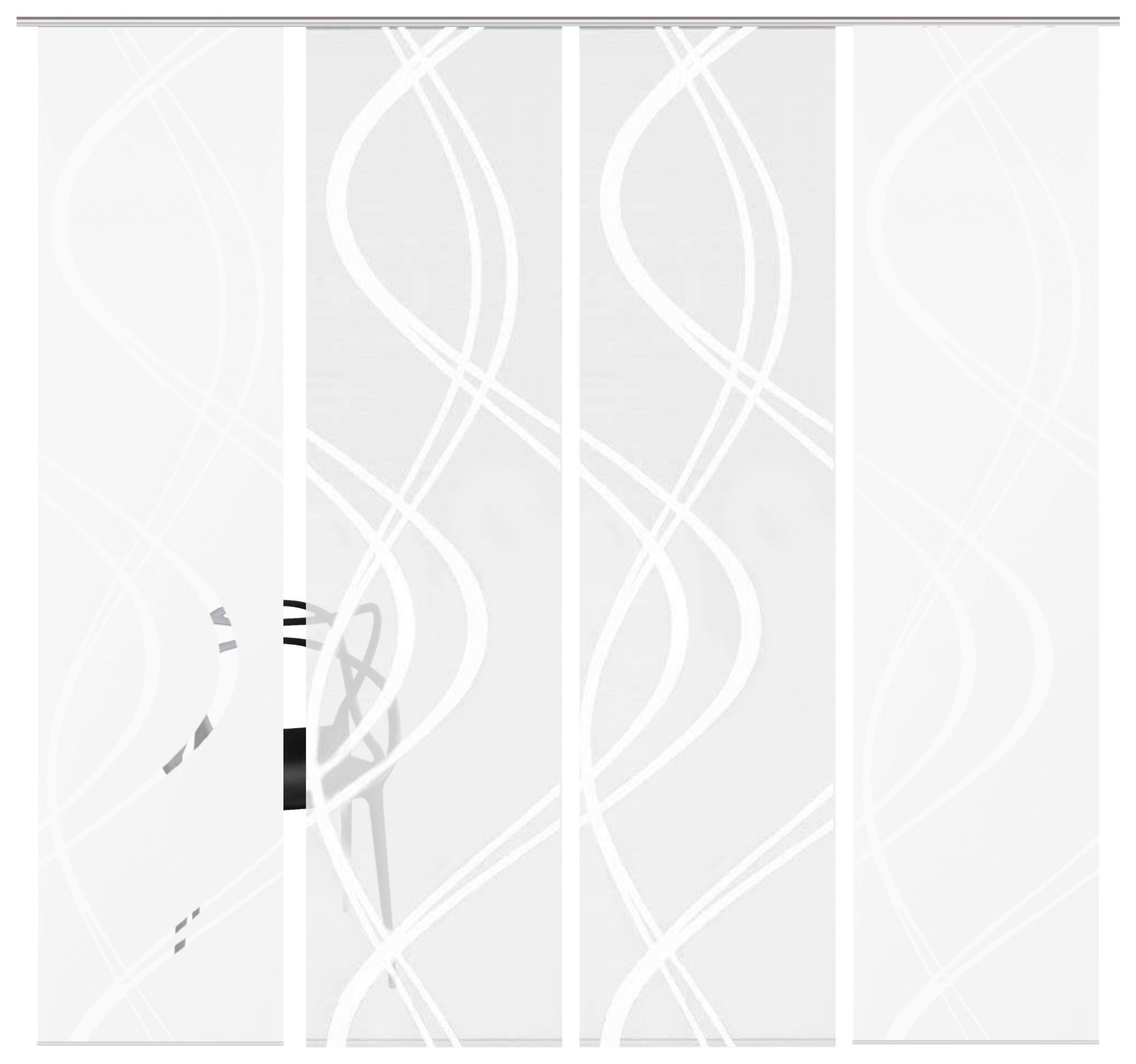 FLÄCHENVORHANG TIBERIO, 4-TLG.  4 Stück  halbtransparent   60/245 cm  - Weiß, MODERN, Textil (60/245cm)