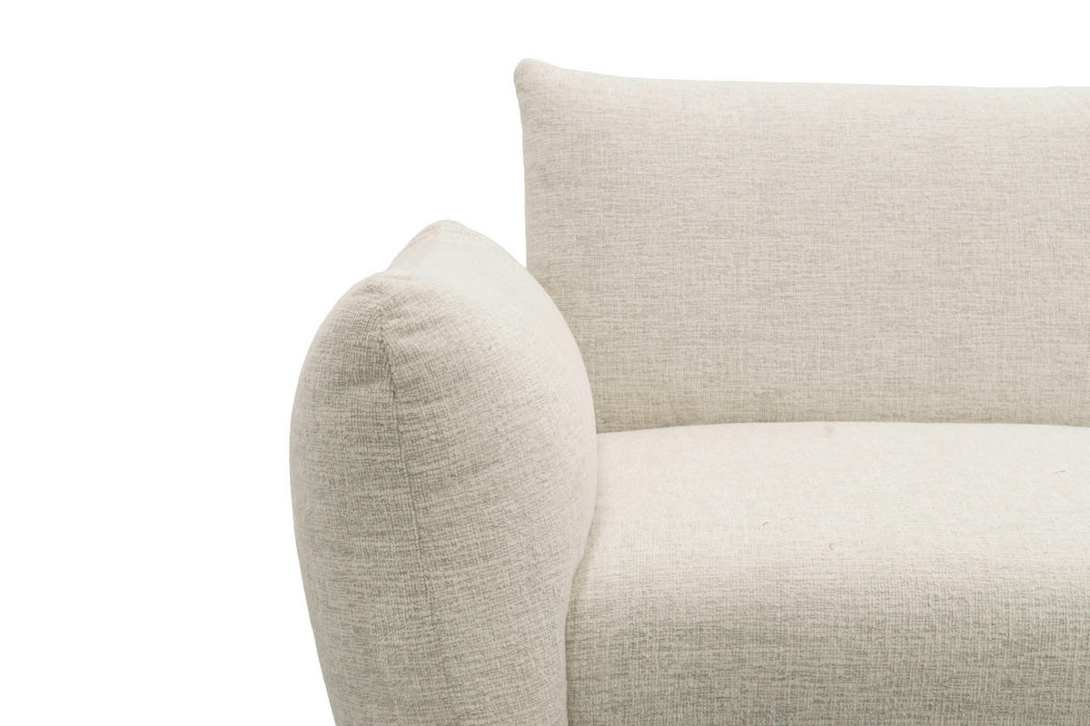 ECKSOFA 200 030 Beige Chenille  - Beige/Schwarz, MODERN, Textil/Metall (274/155cm) - Livetastic