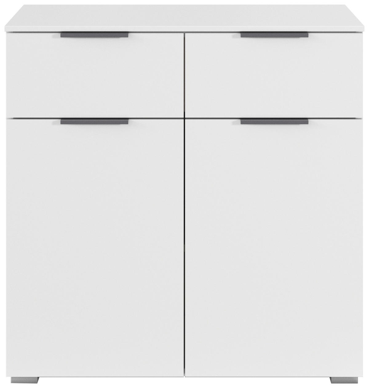 KOMMODE 80/81/42 cm Weiss  - Weiss/Alufarben, Modern, Holzwerkstoff (80/81/42cm) - Rauch Möbel