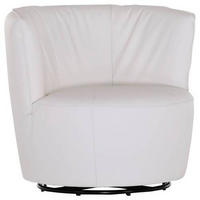 COCKTAILSESSEL in Echtleder Weiss  - Weiss/Schwarz, Design, Leder (93/83/88cm)