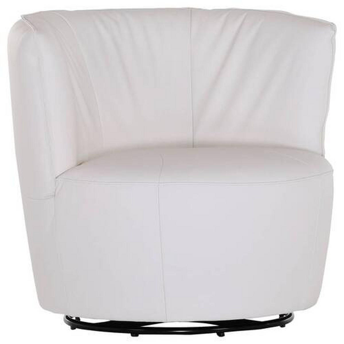 COCKTAILSESSEL in Echtleder Weiss  - Weiss/Schwarz, Design, Leder (93/83/88cm)