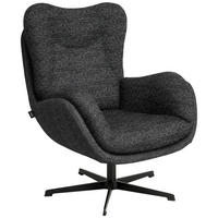 SESSEL in Chenille, Struktur Echtleder Anthrazit  - Anthrazit/Schwarz, Design, Leder/Textil (80/97/89cm) - Schöner Wohnen