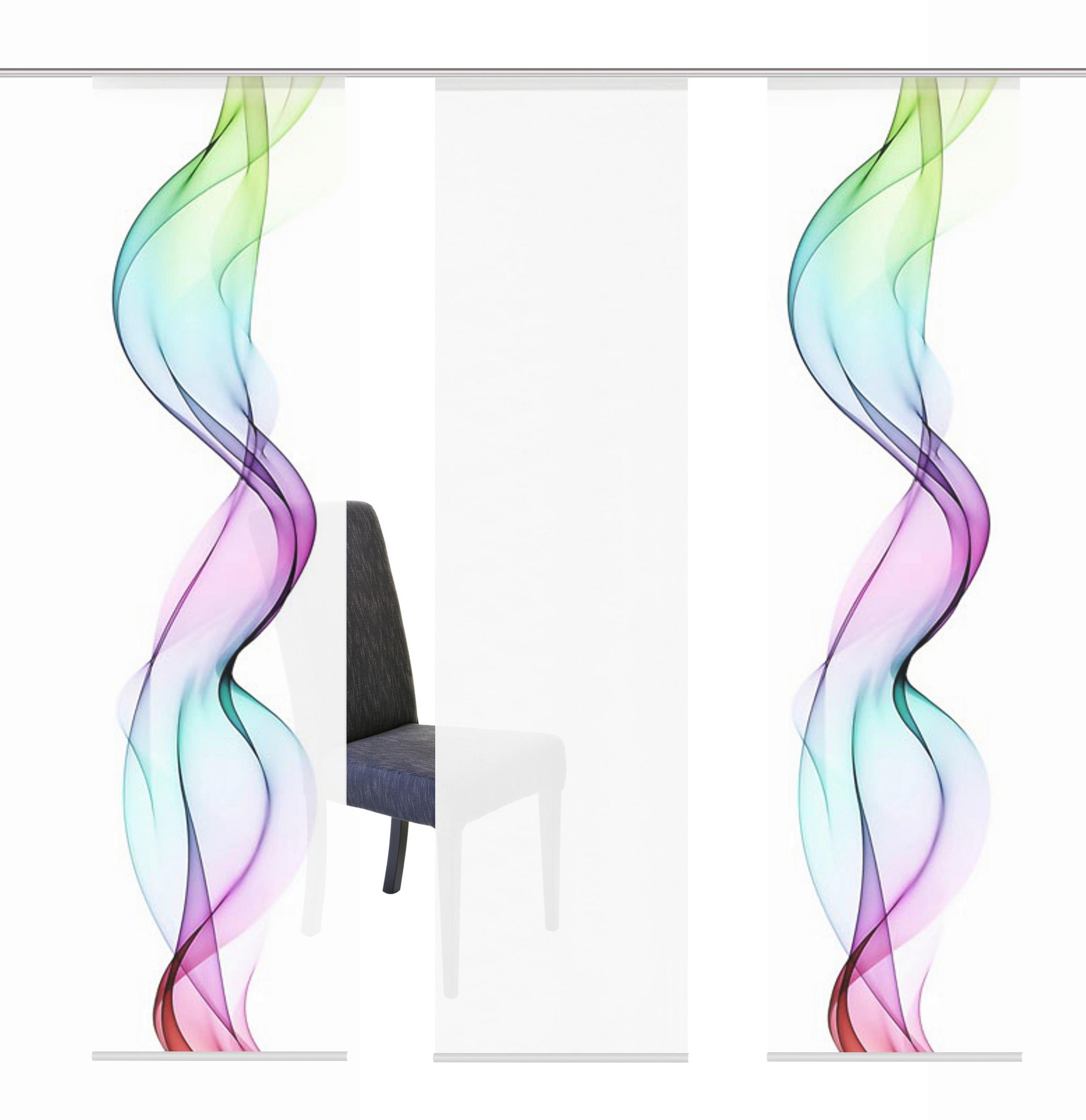 FLÄCHENVORHANG in Multicolor halbtransparent - Multicolor, Design, Textil (3x60/245cm)