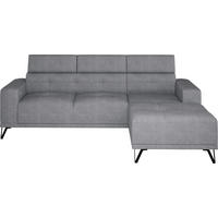ECKSOFA Grau Chenille  - Schwarz/Grau, KONVENTIONELL, Textil/Metall (264/178cm) - Hom`in