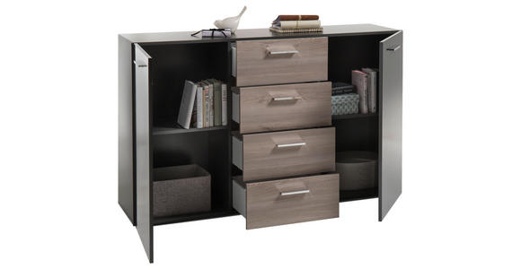 SIDEBOARD 150/91/38 cm - Anthrazit/Silberfarben, MODERN, Holzwerkstoff/Kunststoff (150/91/38cm) - Hom`in