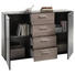 SIDEBOARD 150/91/38 cm - Silberfarben/Schwarz, MODERN, Holzwerkstoff/Kunststoff (150/91/38cm) - Hom`in SIDEBOARD 150/91/38 cm - Silberfarben/Schwarz, MODERN, Holzwerkstoff/Kunststoff (150/91/38cm) - Hom`in
