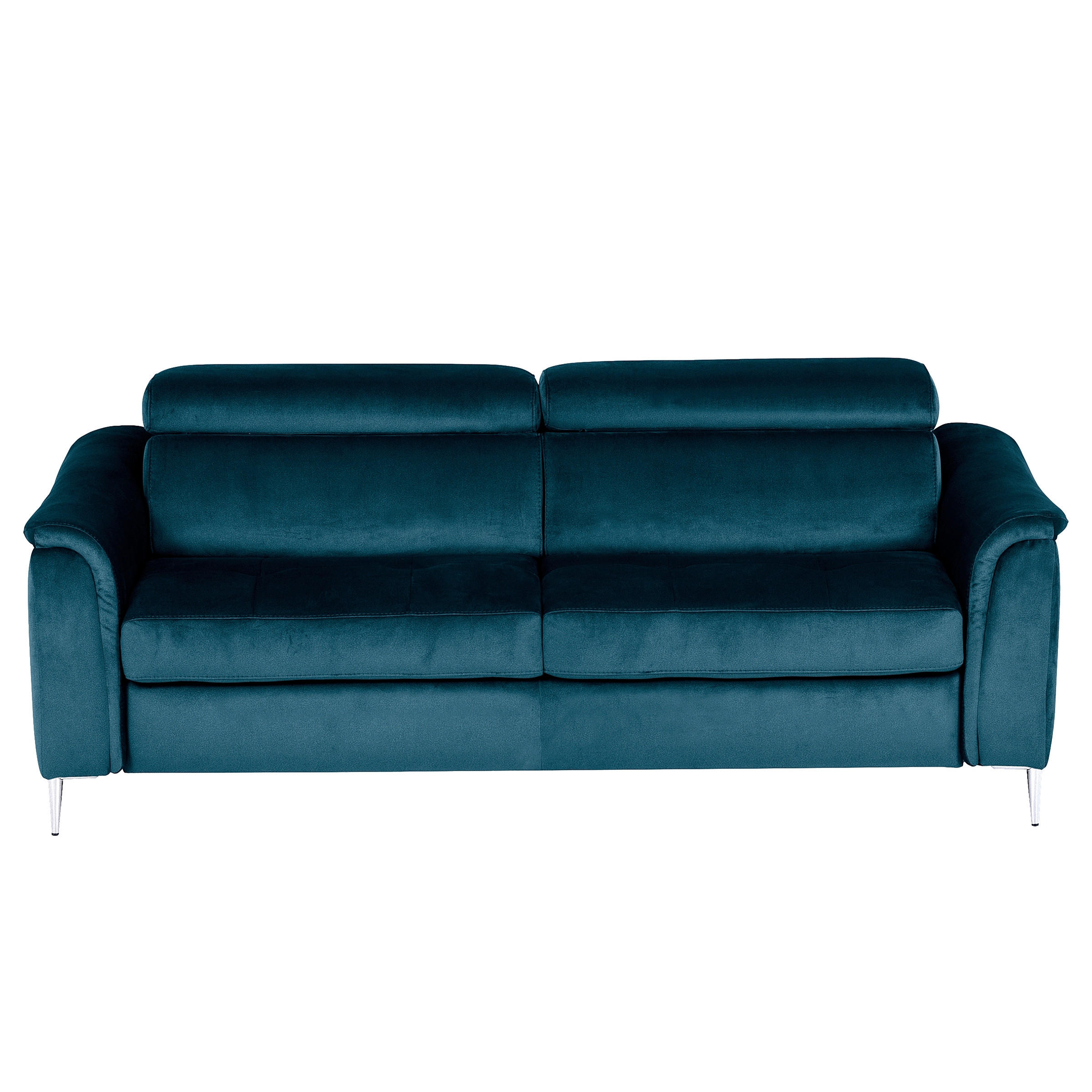SCHLAFSOFA Samt Dunkelblau  - Chromfarben/Dunkelblau, Design, Textil/Metall (203/77-98/103cm) - MID.YOU
