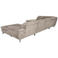 WOHNLANDSCHAFT in Struktur Beige  - Beige/Schwarz, KONVENTIONELL, Textil/Metall (253/357/188cm) - Carryhome