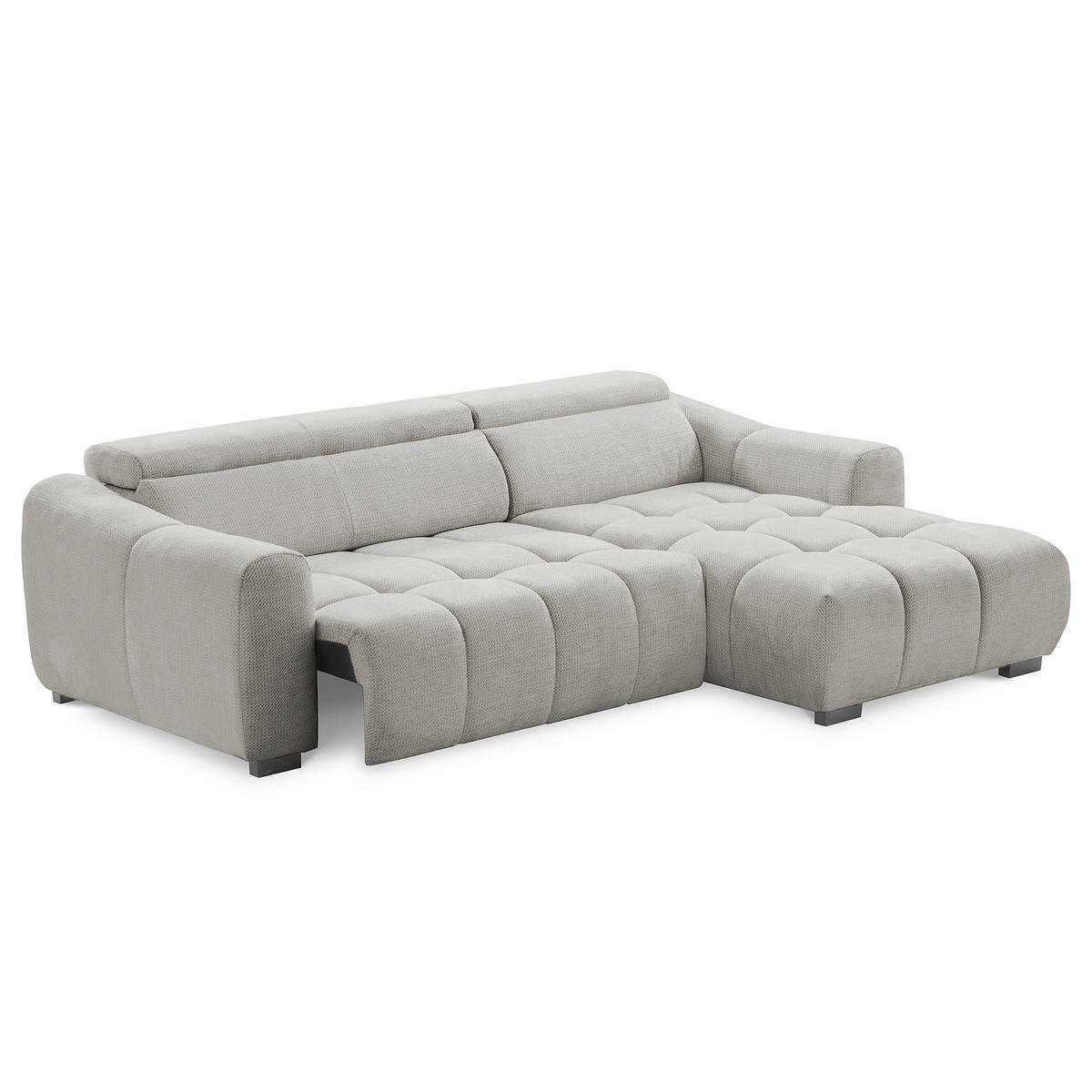 ECKSOFA  Webstoff Greige  - Greige/Schwarz, Design, Kunststoff/Textil (274/177cm) - Livetastic